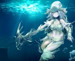  1girl breasts highres long_hair looking_at_viewer original pekoneko solo underwater 