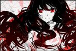  1girl alensxx azami_(kagerou_project) black_hair kagerou_project long_hair medusa red_eyes ribbon scales very_long_hair 