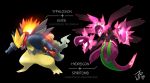  character_name entei fusion hydreigon josephine_(cat-meff) no_humans pokemon pokemon_(game) pokemon_xy spiritomb typhlosion 