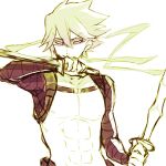  dual_wielding green kill_la_kill kouichirou mask nudist_beach_uniform sanageyama_uzu solo sword weapon wooden_sword 