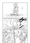  5girls bangs blunt_bangs braid comic fubuki_(kantai_collection) hatsuyuki_(kantai_collection) kantai_collection kitakami_(kantai_collection) kneehighs leg_grab long_hair long_sleeves miyuki_(kantai_collection) monochrome multiple_girls neckerchief pleated_skirt ponytail sailor_collar school_uniform serafuku shimazaki_kazumi shirayuki_(kantai_collection) short_hair single_braid skirt submerged surprised translation_request twintails 