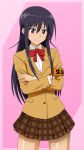  1girl amakusa_shino highres long_hair makani_kohitujito school_uniform seitokai_yakuindomo 