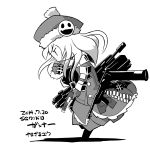  1girl explosive grenade gun gunner hat monochrome sekaiju_no_meikyuu solo weapon yuu0007 