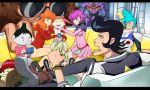  box cardboard_box character_request dandy_(space_dandy) female_dandy giant gudon_(iukhzl) highres meow_(space_dandy) multiple_persona pompadour qt_(space_dandy) sitting space_dandy 