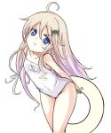  1girl blue_eyes little_busters!! long_hair noumi_kudryavka pout school_swimsuit silver_hair swimsuit vils white_school_swimsuit white_swimsuit 