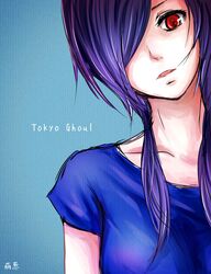  1girl black_hair hair_over_one_eye kirishima_touka long_hair looking_at_viewer open_mouth solo tokyo_ghoul 