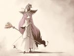  1girl absurdly_long_hair broom futatsuki_hisame hat long_hair low-tied_long_hair patchouli_knowledge purple_hair solo touhou very_long_hair witch_hat 