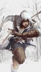  1boy assassin&#039;s_creed_iii connor_kenway highres hood quiver ruukii_drift snow solo tomahawk 