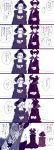  6koma aladdin_(disney) claude_frollo crossover disney feeding hat highres horns jafar maleficent marimo_(yousei_ranbu) one_man&#039;s_dream_ii shared_food side-by-side sitting sleeping_beauty the_hunchback_of_notre_dame translation_request 