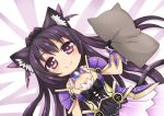  1girl absurdres animal_ears breasts cat_ears cat_tail cleavage date_a_live greenteaneko highres long_hair purple_hair solo tail violet_eyes yatogami_tooka 