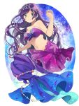  1girl absurdres bare_shoulders breasts highres jewelry long_hair love_live!_school_idol_project mermaid monster_girl purple_hair shigure_ui smile solo toujou_nozomi 