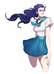  1girl alternate_costume blue_eyes jojo_no_kimyou_na_bouken long_hair purple_hair sailor_collar skirt sobi_(dnenqkswja) solo yamagishi_yukako 