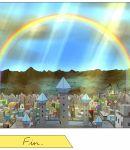  castle cityscape clouds cloudy_sky comic mountain no_humans original pageratta rainbow sky 