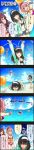  5koma _mika bikini black_hair blue_eyes brown_hair character_name colored comic hairband highres ichinose_shiki idolmaster idolmaster_cinderella_girls jacket_over_swimsuit jougasaki_mika long_hair long_image official_art pink_hair ponytail sagisawa_fumika scrunchie swimsuit tall_image translation_request yellow_eyes 