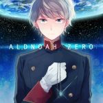  1boy aldnoah.zero aqua_eyes blonde_hair blue_eyes chain copyright_name earth gloves highres looking_at_viewer military military_uniform short_hair slaine_troyard solo space uniform 