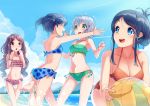  aoba_kokona ball beachball bikini kuraue_hinata saitou_kaede_(yama_no_susume) swimsuit touboku water yama_no_susume yukimura_aoi 