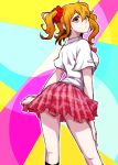  1girl chiyozaka kagerou_project kisaragi_momo long_hair orange_eyes orange_hair side_ponytail skirt 