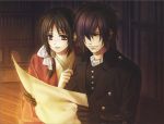  brown_eyes brown_hair hakuouki_shinsengumi_kitan kazuki_yone saitou_hajime_(hakuouki) yukimura_chizuru 