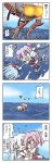  3girls air_bubble asphyxiation comic drowning fairy_(kantai_collection) firing hibiki_(kantai_collection) highres innertube kantai_collection kasaneko multiple_girls nagato_(kantai_collection) ocean pink_hair ponytail school_uniform serafuku shiranui_(kantai_collection) silver_hair size_difference translation_request underwater verniy_(kantai_collection) 