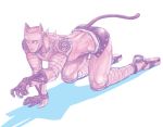  animal_ears cat_ears cat_tail jojo_no_kimyou_na_bouken killer_queen merumeru626 no_humans paw_pose solo stand_(jojo) tail 