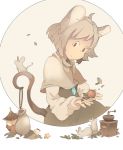  1girl animal_ears bishamonten&#039;s_pagoda brown_eyes capelet cherry food fruit grey_hair jewelry koukou_(climacool) mouse mouse_ears mouse_tail nazrin pendant sack short_hair smile solo star tail touhou 
