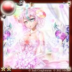  .hack// 1girl 2012 blue_eyes blue_hair bouquet box_(hotpppink) breasts bride cleavage dress elbow_gloves flower gloves guilty_dragon multicolored_hair navi-ko pink pink_hair pink_rose rose short_hair solo star strapless_dress streaked_hair two-tone_hair veil wedding_dress 
