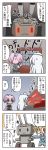  2girls 4koma :3 censored_violence comic fairy_(kantai_collection) glowing glowing_eyes hibiki_(kantai_collection) highres kantai_collection kasaneko long_hair multiple_girls pink_hair ponytail rensouhou-chan school_uniform serafuku shiranui_(kantai_collection) short_hair translation_request verniy_(kantai_collection) ||_|| 