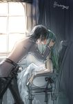  1boy 1girl c.c. code_geass couple creayus green_hair hetero kiss lelouch_lamperouge long_hair 