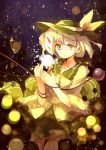  1girl bow energy_ball face_mask green_eyes hat hat_bow komeiji_koishi long_sleeves mask shirt silver_hair skirt solo third_eye touhou wide_sleeves yetworldview_kaze 