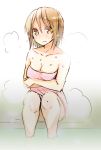  1girl blush brown_eyes brown_hair haruna_mahiru k-on! tainaka_ritsu towel 