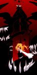  blonde_hair darkness fangs haiiro_gundan hair_ribbon highres monster red_eyes ribbon rumia sharp_teeth short_hair teeth touhou youkai 