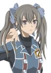  blue_ribbon edy_nelson grey_hair long_hair military_uniform ribbon senjou_no_valkyria toron_(pixiv240296) twintails uniform 