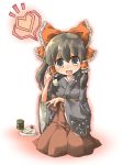  ara_ta bad_id cake food hakurei_reimu japanese_clothes pastry solo touhou 