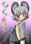  blush embarrassed flat_chest gengorou grey_hair jewelry mouse_ears nazrin pendant red_eyes short_hair touhou 