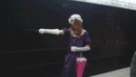  77gl animated animated_gif cosplay elbow_gloves gif gloves hat lowres photo solo touhou train umbrella yakumo_yukari yakumo_yukari_(cosplay) 