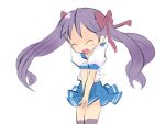  hiiragi_kagami long_hair lucky_star okera purple_hair school_uniform serafuku skirt skirt_lift thigh-highs thighhighs twintails wind_lift 