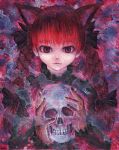 braid cat_ears kabaji kaenbyou_rin oil_painting_(medium) red_eyes red_hair redhead skull touhou traditional_media twin_braids 