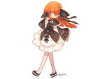  blade_(artist) bow choker frills gothic_lolita lolita_fashion orange_eyes orange_hair skirt 