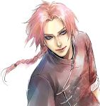 blue_eyes braid chinese_clothes gintama kamui lily_(artist) lowres male pink_hair solo 