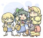 alternate_costume bag basketball cellphone character_doll chibi contemporary hakurei_reimu horn hoshiguma_yuugi hounori izayoi_sakuya keychain kirisame_marisa kurodani_yamame mizuhashi_parsee mystia_lorelei phone reiuji_utsuho school_bag school_uniform touhou track_suit