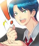  1girl blue_hair gekkan_shoujo_nozaki-kun green_eyes kashima_yuu linebj necktie reverse_trap school_uniform short_hair 