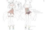  1girl absurdres concept_art double_v hair_ornament highres jewelry panties ribbon smile taka_tony tanaka_takayuki thigh-highs turnaround twintails underwear v 