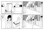  1girl comic drinking makacoon milk monochrome original short_hair solo track_suit translation_request 