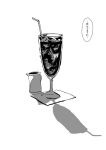  comic drinking_glass drinking_straw monochrome no_humans original translation_request yamauta 