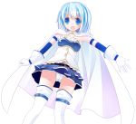  &gt;:o 1girl :o blue_eyes blue_hair cape from_below gloves highres looking_at_viewer mahou_shoujo_madoka_magica miki_sayaka open_mouth panties short_hair solo striped striped_panties tagme underwear white_gloves zefa_(neoaltemice) 
