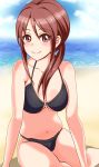  1girl bikini brown_eyes brown_hair highres idolmaster idolmaster_cinderella_girls long_hair mifune_miyu nikukyuu_(vento-aureo-giogio) o-ring_top swimsuit twintails 