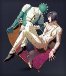  2boys black_hair bob_cut bruno_bucciarati hair_ornament jojo_no_kimyou_na_bouken joka_(night_gate) multiple_boys stand_(jojo) sticky_fingers_(stand) zipper 