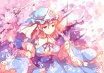  1girl butterfly cherry_blossoms frilled_sleeves frills japanese_clothes kimono long_sleeves mob_cap pink_hair saigyouji_yuyuko short_hair touhou triangular_headpiece wide_sleeves yetworldview_kaze 