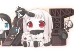  /\/\/\ 6+girls airfield_hime black_hair blue_eyes blush_stickers cape chibi closed_eyes hair_over_one_eye hand_in_mouth hat horn horns i-class_destroyer kantai_collection long_hair multiple_girls naturalton one_eye_closed pale_skin re-class_battleship red_eyes ru-class_battleship seaport_hime shinkaisei-kan short_hair so-class_submarine white_background white_hair wo-class_aircraft_carrier 