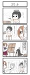  2girls akigumo_(kantai_collection) ashtray canvas_(object) chair charcoal chibi cigar comic gaiko_kujin goggles goggles_on_head highres kantai_collection maru-yu_(kantai_collection) multiple_girls ponytail smoking swimsuit table translation_request 